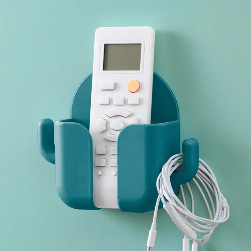 Wall Mounted Phone Holder, 2pcs Hooks Design Self-adhesive Phone Holder for Charging, Multifunctional Remote Control Holder f...