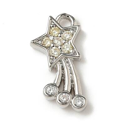Brass Micro Pave Cubic Zirconia Charms