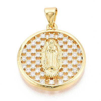 Brass Micro Pave Cubic Zirconia Pendants
