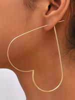 1 Pair Women's Heart Design Hoop Earrings, Fashionable Trendy Matching Earrings for Women, Casual Accessories for Daily Use, ...