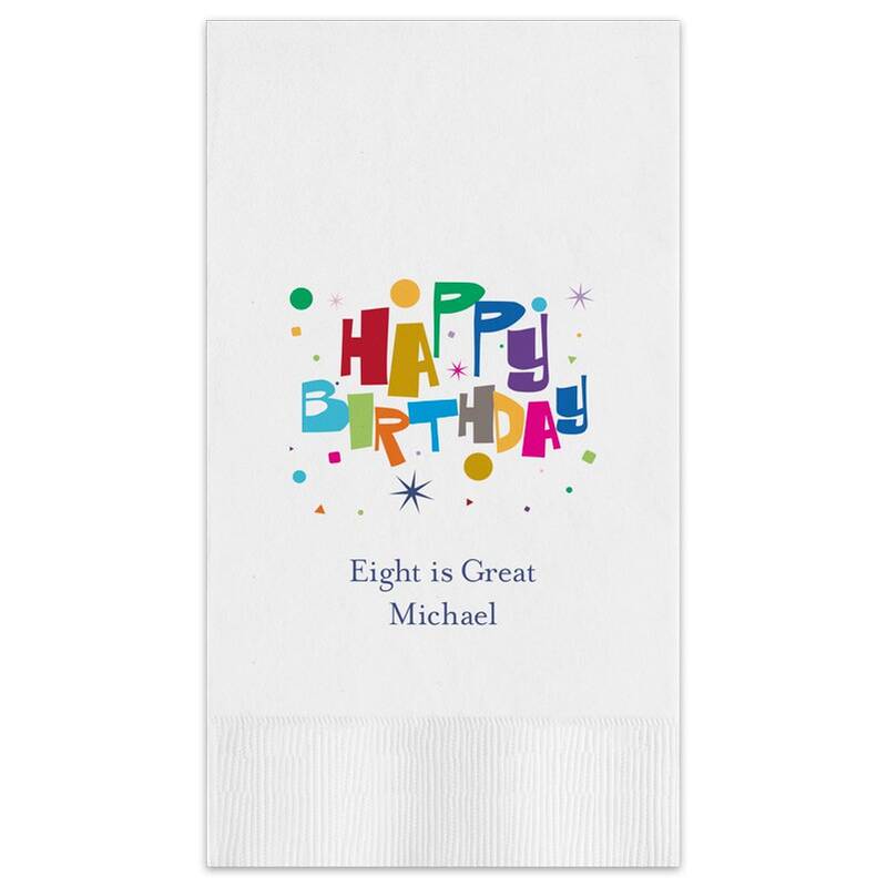 Happy Birthday Celebration Guest Towel - Printed