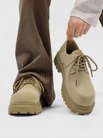 Men's Fashionable Minimalist Lace Up Khaki Dress Shoes, Casual Comfortable Round Toe Low Top Shoes for Daily Wear, Perfect fo...