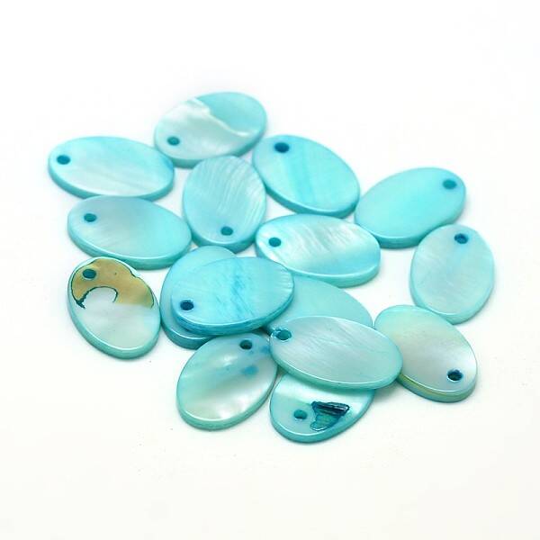 Dyed Freshwater Shell Flat Oval Charms