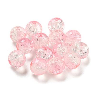 Transparent Spray Painting Crackle Glass Beads