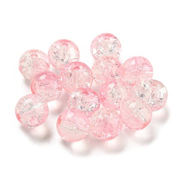 Transparent Spray Painting Crackle Glass Beads