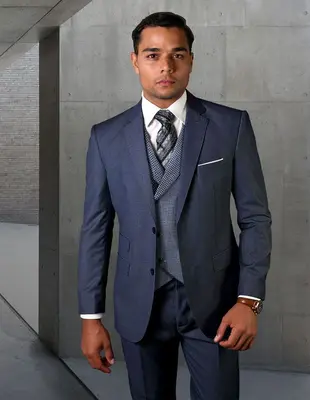 Pant  Men's Textured 3 Piece Suit Unique Fashion Vest & Pant Set Statement