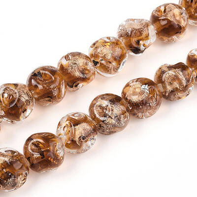 Handmade Gold Foil Glass Beads Strands