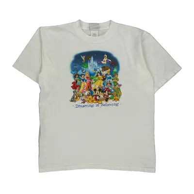 Disney Graphic T-Shirt - Large White Cotton