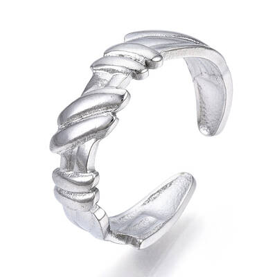 Non-Tarnish 304 Stainless Steel Open Cuff Ring for Women