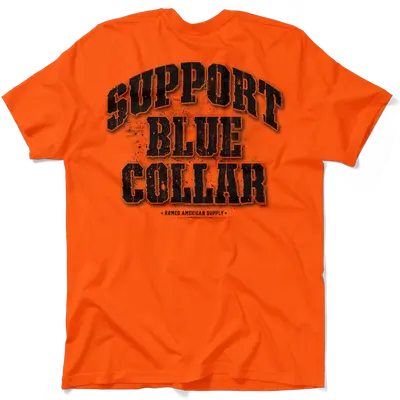 Support Blue Collar - Safety Orange T-Shirt