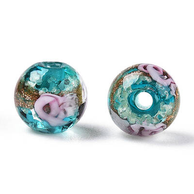Luminous Handmade Gold Sand Lampwork Beads