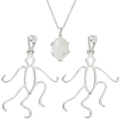 2Pcs 925 Sterling Silver Hollow Charm Cabochon Settings