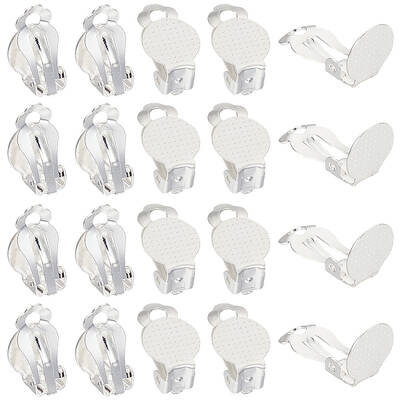 40Pcs 304 Stainless Steel Clip-on Earring Findings