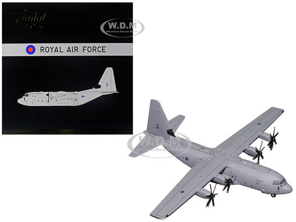 Lockheed C-130J Super Hercules Transport Aircraft British Royal Air Force Gray Gemini 200 Series 1/200 Diecast Model Airplane...