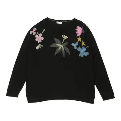 Per Te By Krizia Long Sleeve Top - XL Black Wool Blend