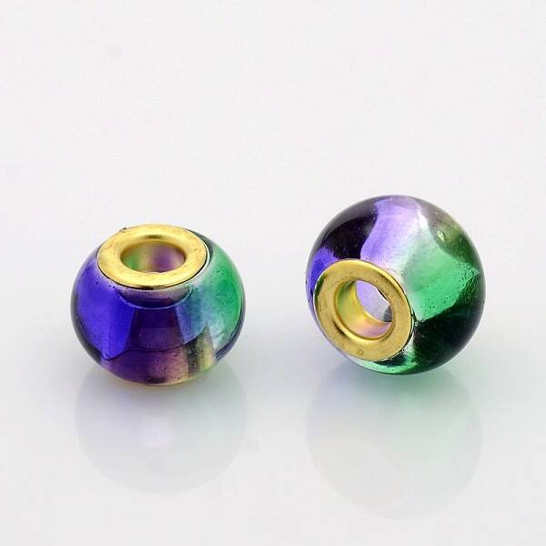Two Tone Glass European Beads