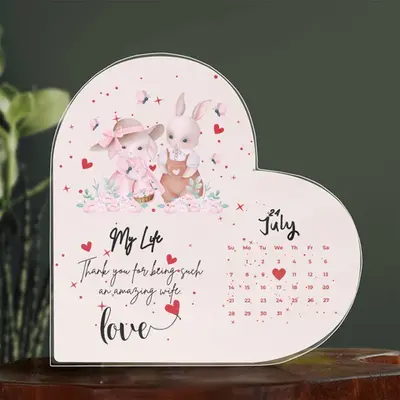 Bunny Love Heart Acrylic Keepsake