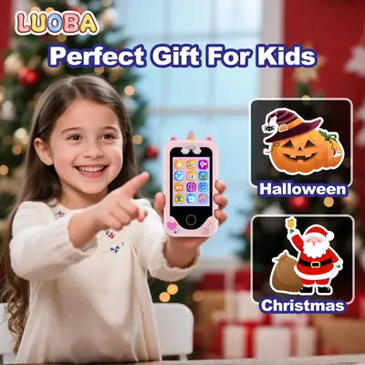 Toy Smart Phone for Kids, Smart Phone Toys with Dual Camera, Phone Toys with Learning Games, Travel Toys with MP3 Music Playe...