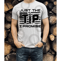 RTS Just the tip I promise Halloween SINGLE COLOR BLACK Screen Print transfers size ADULT 10X12   12-K