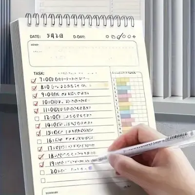 A5 Agenda Planner Notebook, 1 Count Schedule Spiral Notebook, Daily Plan To Do List Notebook, Office School Stationery Suppli...