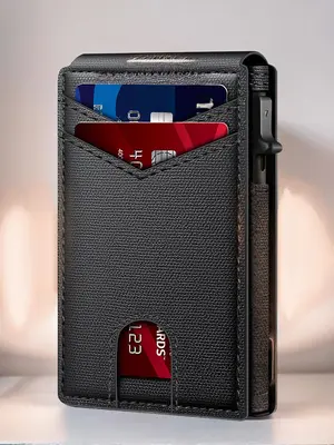 Men's Business Style Minimalist Card Holder, Plain Color Card Holder, with Rfid Blocking, Multi Card Slots Cute Mini Purses f...