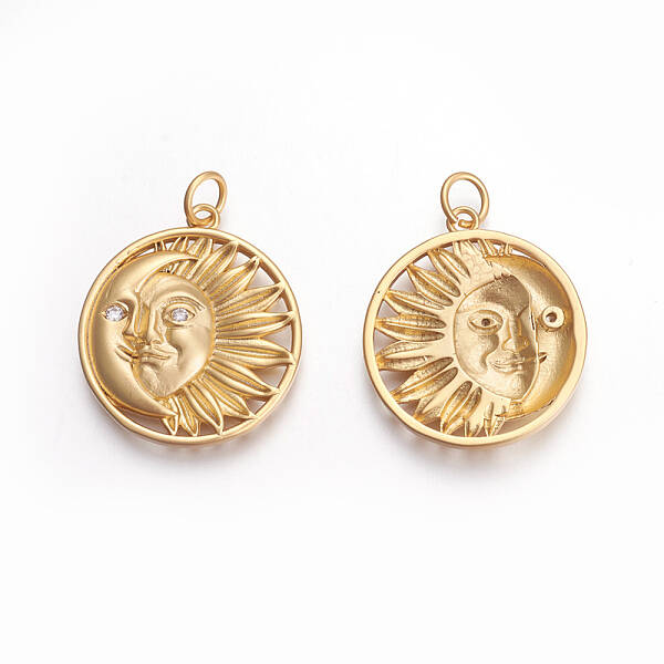 Brass Micro Pave Cubic Zirconia Pendants