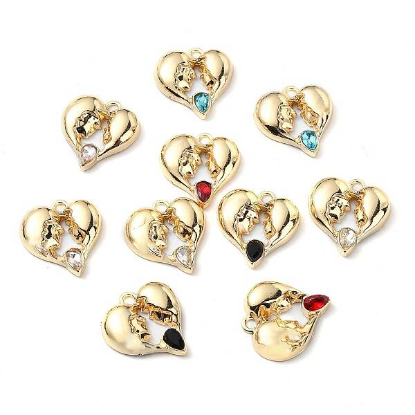 Rack Plating Alloy Rhinestone Pendants