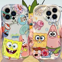 Lovely S-SpongeBobs Case for iPhone 16 15 14 Pro Max 13 12 Mini 11 XS X XR 8 7 Plus SE 2022 2020 Soft Silicone Shockproof Cov...