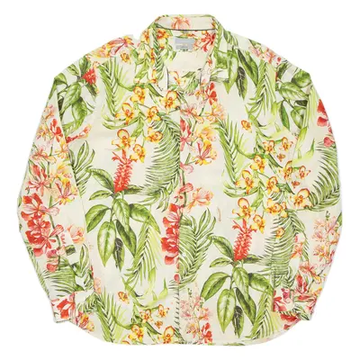 MADDISON Mens Shirt Green Floral Long Sleeve 2XL