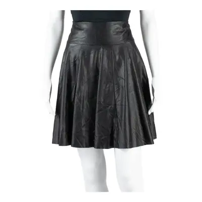 S.OLIVER Faux Leather Womens Skater Skirt Black Short UK 10