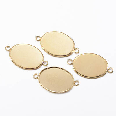 Ion Plating(IP) 304 Stainless Steel Cabochon Connector Settings