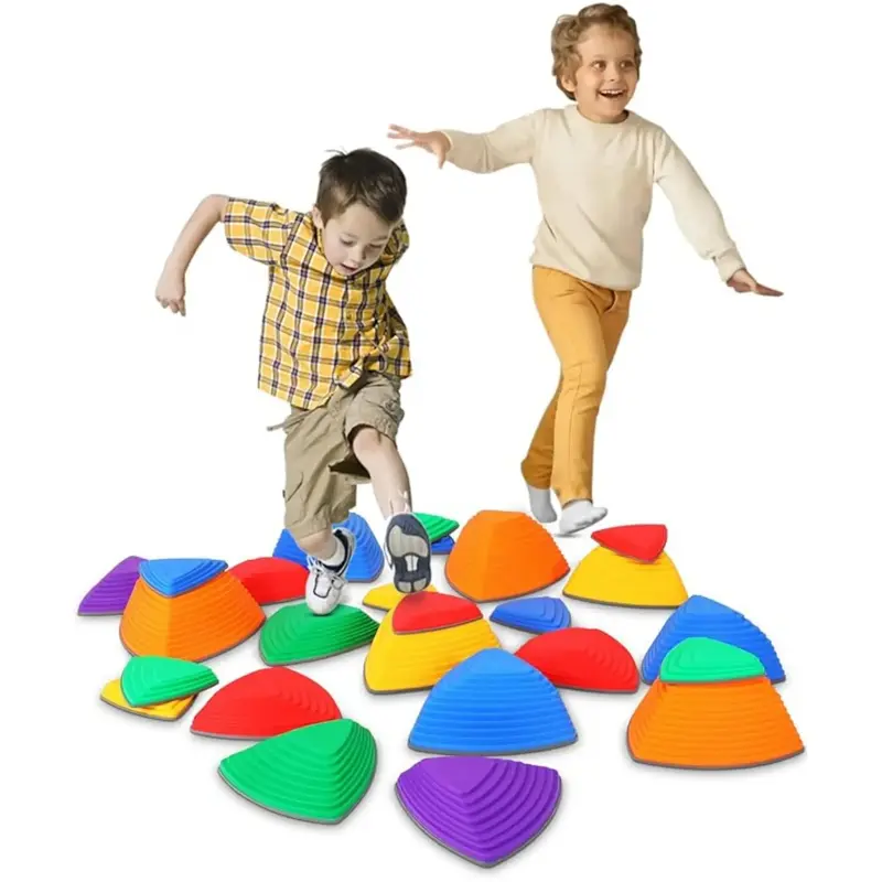 12/25 count Sensory Stepping Stones,Promote Coordination and Strength Child Safe Rubber Outdoor and Indoor, Non-Slip Side Sen...