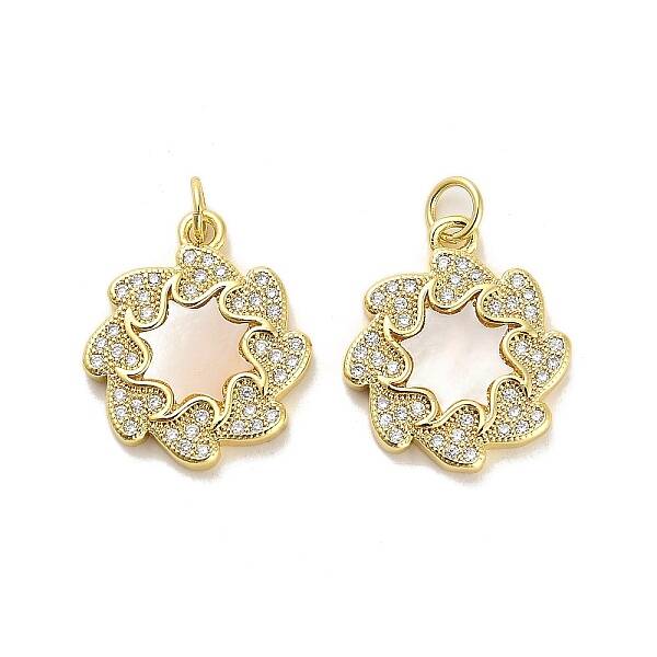 Brass Micro Pave Clear Cubic Zirconia Pendants