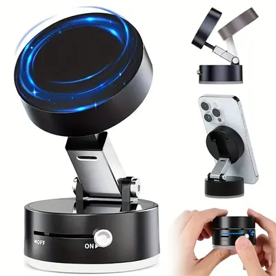 Vacuum Suction Magnetic Phone HolderAdjustable Vacuum Magnetic Car PhoneHolder Foldable Vacuum Magnetic CellPhone Holder Stan...