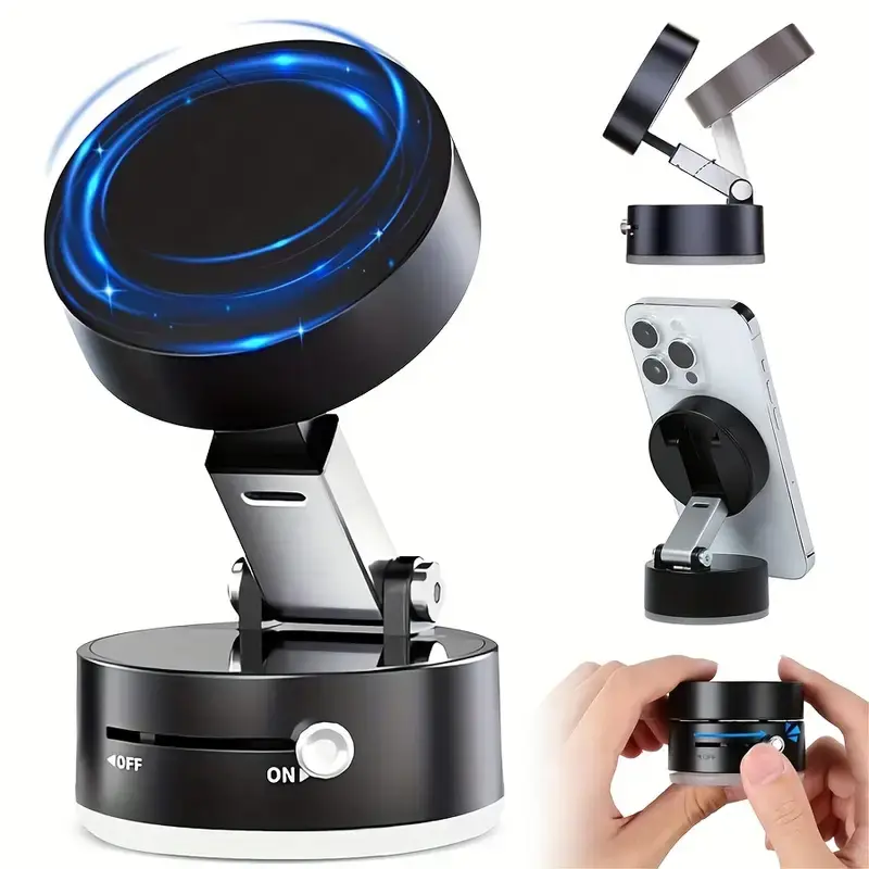 Vacuum Suction Magnetic Phone HolderAdjustable Vacuum Magnetic Car PhoneHolder Foldable Vacuum Magnetic CellPhone Holder Stan...