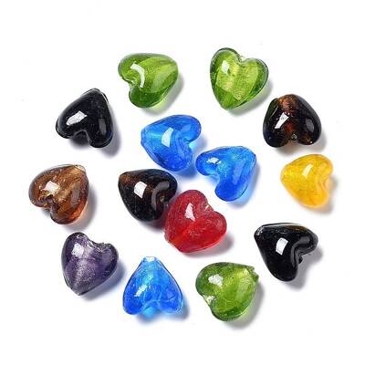 Handmade Silver Foil Glass Beads