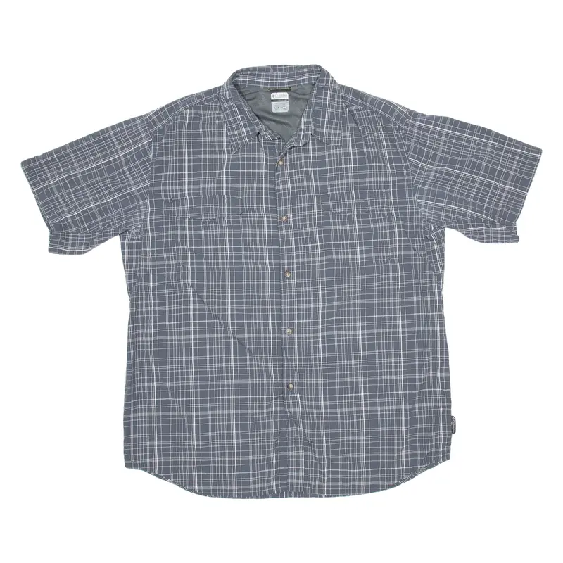 COLUMBIA Mens Shirt Black Check 2XL