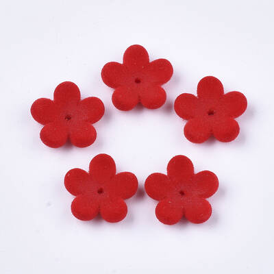 Flocky Acrylic Bead Caps