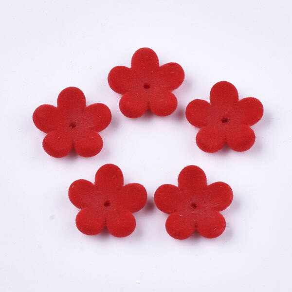 Flocky Acrylic Bead Caps
