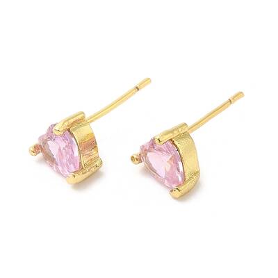 Crystal Rhinestone Heart Stud Earrings