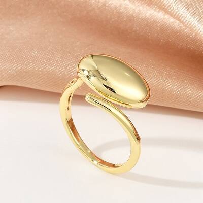 Oval Brass Open Cuff Rings for Women