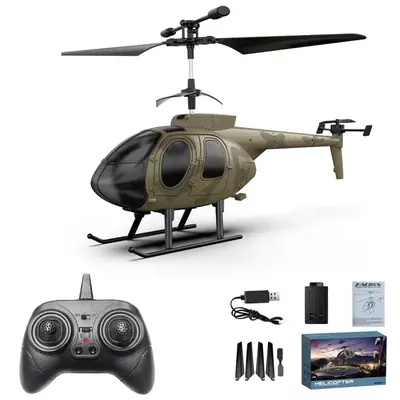 Remote Control Helicopter Toys for Kids, Durable Camo Plastic 3.5 Channel Military Fan Combat Aircraft Air Pressure Fixed He...