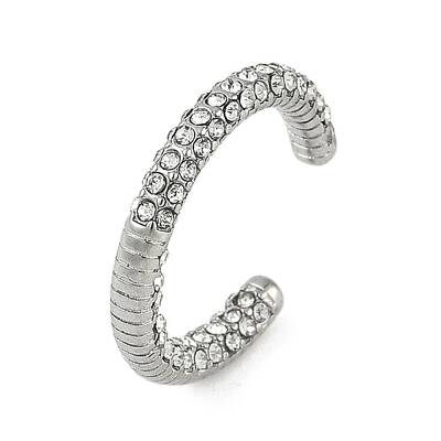 304 Stainless Steel Ring with Rhinestones