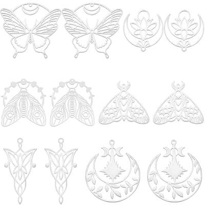 24Pcs 6 Styles 201 Stainless Steel Pendants