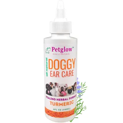 PetGlow Turmeric Dog Ear Cleaner | Natural Ear Drops for Infection & Care