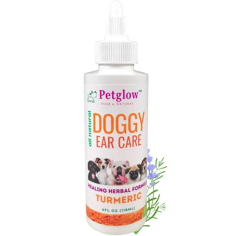 PetGlow Turmeric Dog Ear Cleaner | Natural Ear Drops for Infection & Care