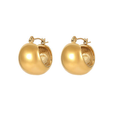 Elegant European Style Stainless Steel Gold-Plated Women's Earrings