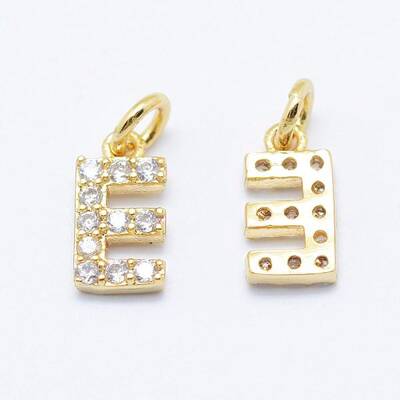 Brass Micro Pave Grade AAA Cubic Zirconia Charms