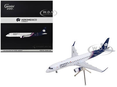 Embraer ERJ-190 Commercial Aircraft Aeromexico Connect (XA-IAC) White with Blue Tail Gemini 200 Series 1/200 Diecast Mode...