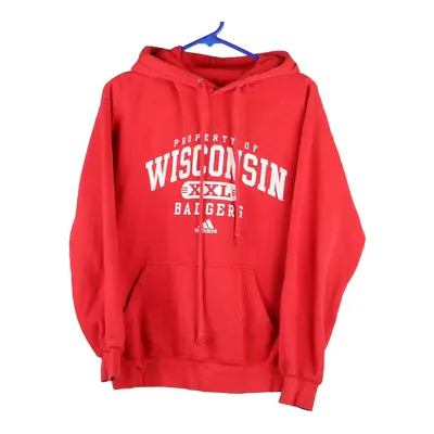 Wisconsin Badgers Adidas College Hoodie - Small Red Cotton Blend | Size: small